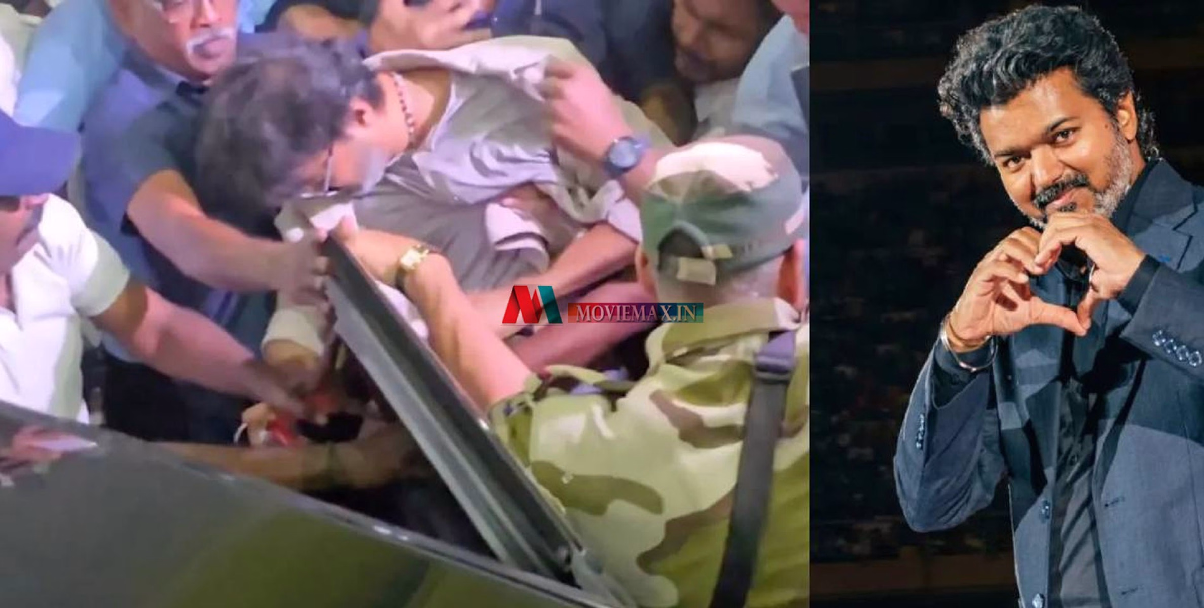 ആരാധകരെ നിയന്ത്രിക്കാനായില്ല; ചെന്നൈ വിമാനത്താവളത്തിൽ തിരക്കിനിടെ വിജയ് നിലത്ത് വീണു