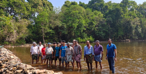 ചീങ്കണ്ണി പുഴയിൽ തടയണ നിർമ്മിച്ചു.